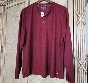 Canada Weather Gear Men's Long Sleeve Two Tone Supreme Soft Henley, Size L